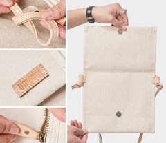 Mens Canvas Slim Cool Messenger Bag Side Bag Canvas Shoulder Bag for Men