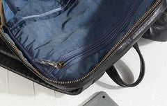 Genuine Leather Mens Cool Backpack Sling Bag Large Black Travel Bag Hiking Bag for men