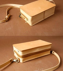 Handmade Small Leather Mens Messenger Bag BOX Shoulder Bag for Men - imessengerbags