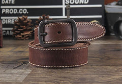 Genuine Leather Punk Rock Biker Trucker Mens Belt Men Black Coffee Belt for Men