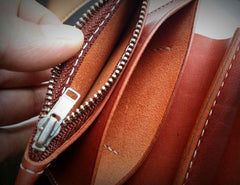 Handmade Leather Biker Wallet Mens Cool Short Chain Wallet Trucker Wallet with Chain - imessengerbags