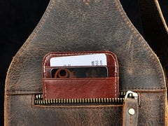 Cool Leather Mens  Sling One Shoulder Bag Sling Bag Sling Backpacks Chest Bag for men - imessengerbags