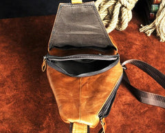 Cool Leather Mens Sling Bag Chest Bag Sling Shoulder Bag Sling Backpacks for men