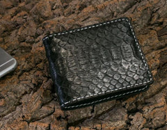 Handmade Leather Boa Skin Mens billfold Wallet Cool Leather Wallet Slim Wallet for Men - imessengerbags