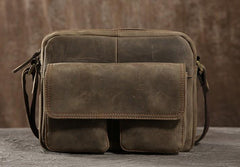 Handmade Leather Mens Cool Shoulder Bag Messenger Bag Chest Bag Bike Bag Cycling Bag for men - imessengerbags