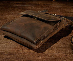 Vintage Mens Leather Belt Pouch Holster Side Bag Belt Case Waist Pouch for Men