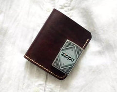 Vintage Leather Coffee Mens Small Wallet Leather Bifold Wallets for Men - imessengerbags