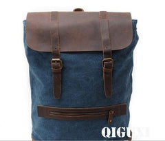 Cool Canvas Leather Mens School Backpack Laptop Backpack Canvas Travel Backpack Canvas for Men - imessengerbags
