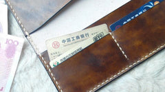 Vintage Coffee Leather Bifold Mens Long Wallet Leather Long Wallets for Men
