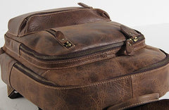 Handmade Leather Mens Cool Backpack Sling Bag Large Black Travel Bag Hiking Bag for men - imessengerbags