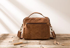 Cool Leather Small Mens Messenger Bags Small Shoulder Bags  for Men