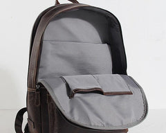 Genuine Leather Mens Cool Backpack Sling Bag Large Black Travel Bag Hiking Bag for men