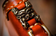 Handmade Leather Tibetan Mens billfold Wallet Cool Chain Wallet Biker Wallet for Men - imessengerbags
