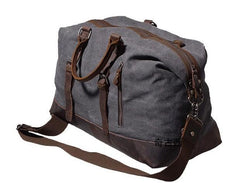 Mens Waxed Canvas Leather Weekender Bag Canvas Overnight bag Travel Bag for Men