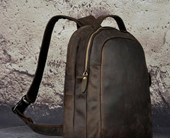 Cool Leather Mens Backpack Vintage Travel Backpack Satchel Backpack for men - imessengerbags