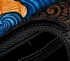 Handmade Leather Carp Mens Chain Biker Wallet Cool Leather Wallet With Chain Wallets for Men - imessengerbags
