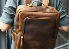Vintage Leather Mens Backpacks Travel Backpack Laptop Backpack for men - imessengerbags