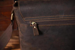 Handmade Leather Mens Cool Shoulder Bag Messenger Bag Chest Bag Bike Bag Cycling Bag for men - imessengerbags