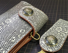 Handmade Leather Biker Wallet Mens Cool Chain Wallet Trucker Wallet with Chain