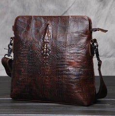 Cool Coffee Small Leather Mens Messenger Bag Shoulder Bag for Men - imessengerbags