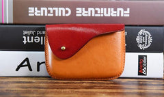 Handmade Leather Mens Cool Coin Change Leather Wallet Men Small Wallets Card for Men