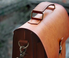 Cool Brown Handmade Leather Mens Briefcase Messenger Bag School Bag for men