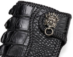Handmade Leather Small Tooled Mens billfold Wallet Cool Chain Wallet Biker Wallet for Men - imessengerbags