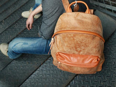 Cool Brown Leather Mens Backpacks Travel Backpacks Laptop Backpack for men