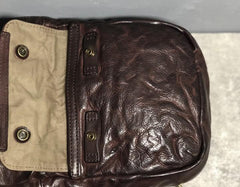 Genuine Leather Mens Cool Chest Bag Sling Bag Crossbody Bag Travel Bag Hiking Bag for men - imessengerbags