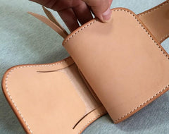 Handmade Leather Biker Wallet Mens Cool Short Chain Wallet Trucker Wallet with Chain