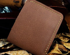 Handmade Leather Mens Cool Slim Leather Wallet Men billfold Wallets Bifold for Men - imessengerbags