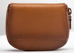 Vintage Leather Mens Small Wallet Zipper Card Coin Wallet for Men - imessengerbags