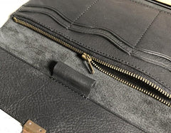 Genuine Leather Mens Clutch Cool Slim Wallet Passport Travel Clutch Wristlet Wallet for Men - imessengerbags