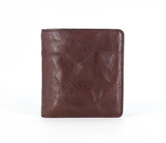 Leather Mens Front Pocket Wallet Small Wallet Slim Wallet Card Wallet for Men - imessengerbags