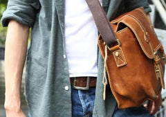 Cool Leather Mens Large Messenger Bag Shoulder Bag for men