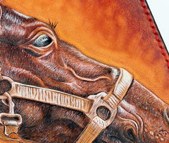 Handmade Leather Fine Horse Mens Chain Biker Wallet Cool Leather Wallet With Chain Wallets for Men - imessengerbags