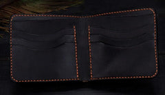 Handmade Leather Carp Tooled Mens billfold Wallet Cool Leather Wallet Slim Wallet for Men - imessengerbags