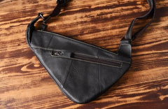 Genuine Leather Mens Cool Chest Bag Sling Bag Crossbody Bag Travel Bag Hiking Bag for men - imessengerbags