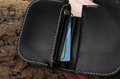 Handmade Leather billfold Mens Chain Biker Wallet Cool Boa Skin Wallet With Chain Wallets for Men - imessengerbags