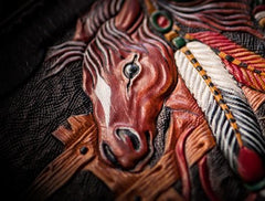 Handmade Leather Fine Horse Tooled Mens billfold Wallet Cool Leather Wallet Slim Wallet for Men - imessengerbags