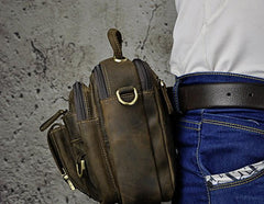 Vintage Leather Belt Pouches for Men Waist Bag BELT BAG Shoulder Bags For Men