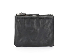 Leather Mens Zipper Front Pocket Wallet Small Wallet Card Wallet Change Wallet for Men