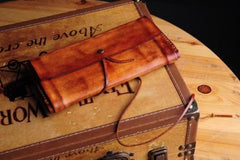 Handmade Leather Vintage Mens Long Wallet Cool Long Wallet for Men - imessengerbags