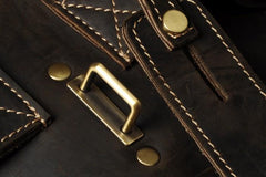 Genuine Leather Mens Cool Backpack Sling Bag Large Coffee Travel Bag Hiking Bag for men - imessengerbags
