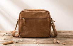 Cool Leather Mens Messenger Bags Small Shoulder Bags  for Men