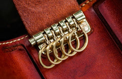 Handmade Leather Tooled Mens Cool Car Key Wallet Car Key Holder Car KeyChain for Men - imessengerbags