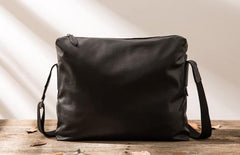 Black Cool Leather Mens Large Messenger Bags Shoulder Bags  for Men