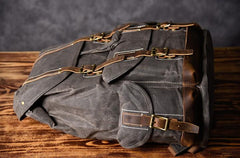 Oil Wax Canvas Mens Cool Backpack Bag Sling Bag Large Travel Bag Hiking Bag for Men