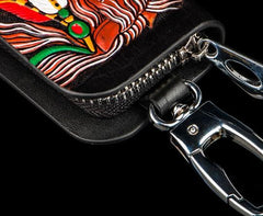 Handmade Leather Biker Mens Cool Car Key Wallet Coin Wallet Pouch Car KeyChain for Men - imessengerbags