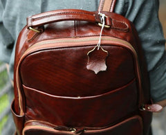 Vintage Leather Mens Backpack Travel Backpack School Backpacks for men